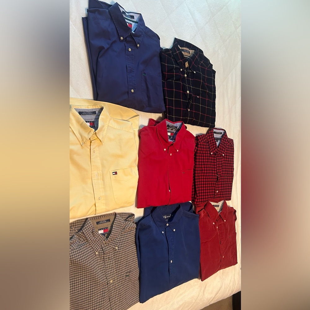 Polo Ralph Lauren & Tommy Hilfiger men’s long sleeve shirt bundle.